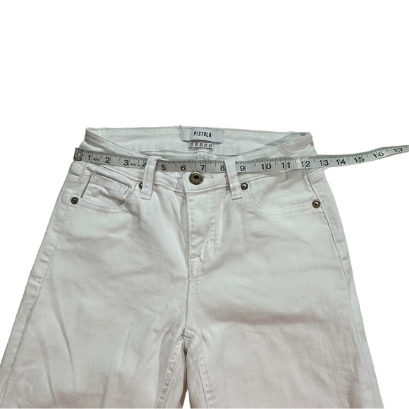 Pistola Women Optic White Wash Jeans Sz 25x27 Mid Rise Stretch Cotton Blend - Picture 7 of 13